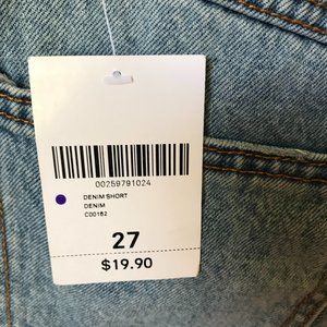 FOREVER 21 DESTRESS WOMEN SHORT DENIM SZ 27 NWT GIRLFRIEND BUTTON FLY